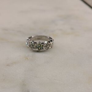 Kirk's Folley Silver Star Ring with Aurora Borealis Rhinestones